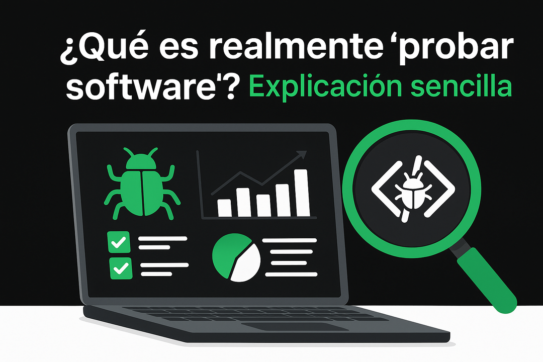 ¿Qué es realmente "probar software"? Explicación sencilla.