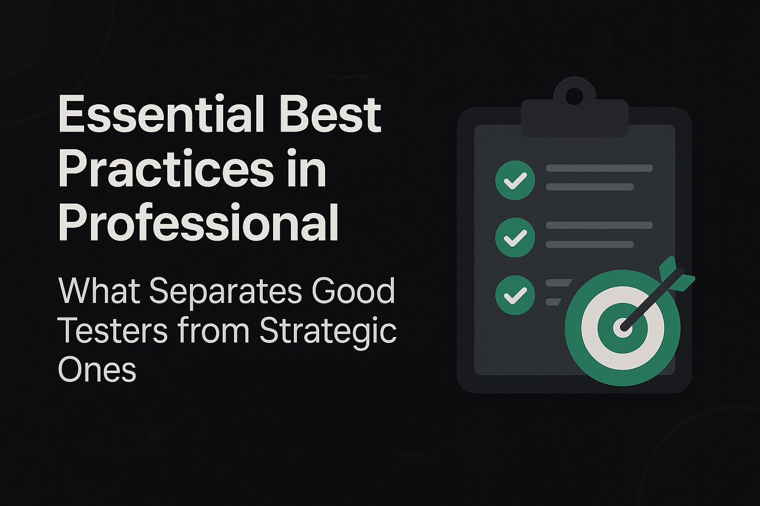 Essential Best Practices in Professional Testing: What Separates Good Testers from Strategic Ones