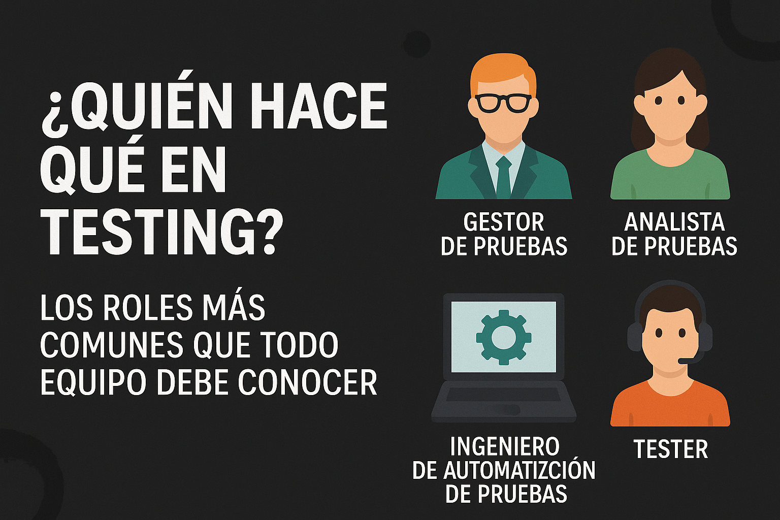 ¿Quién hace qué en testing? Los roles más comunes que todo equipo debe conocer